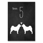 Smooth Chow Chow Silhouetten Trouwtafel Nummer Kaart (Achterkant)