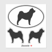 Smooth Chow Chow Silhouettes Vinyl Sticker Set (Vel)