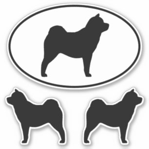 Smooth Chow Chow Silhouettes Vinyl Sticker Set