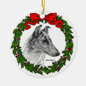 Smooth Collie Art van Glenda S. Harlan Keramisch Ornament (Voorkant)