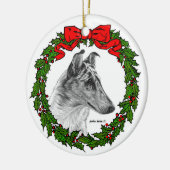 Smooth Collie Art van Glenda S. Harlan Keramisch Ornament (Links)