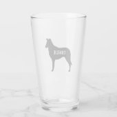 Smooth Collie Dog Silhouette Persoonlijk Glas (Achterkant)