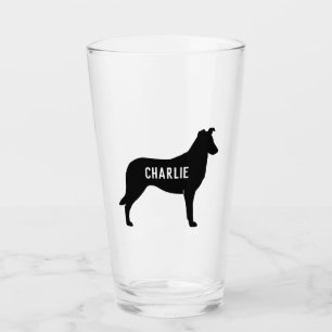 Smooth Collie Dog Silhouette Persoonlijk Glas