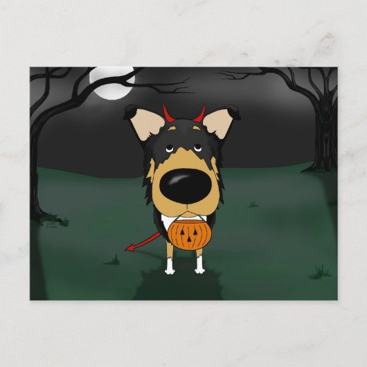 Smooth Collie Halloween Briefkaart (Voorkant)