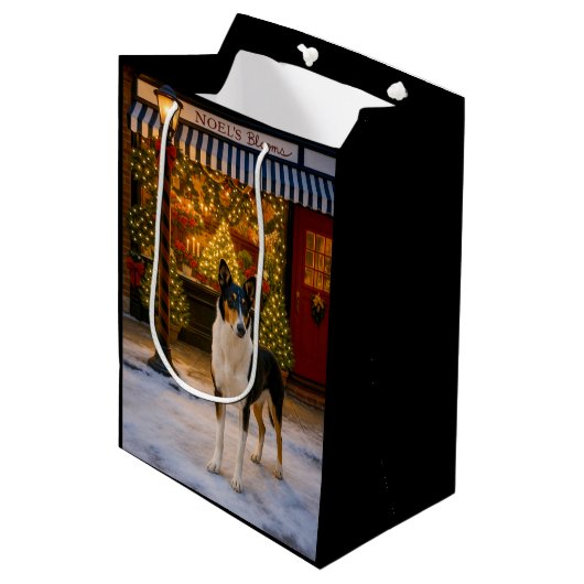 Smooth Collie Holiday Medium Cadeauzakje (Voorkant Gekanteld)