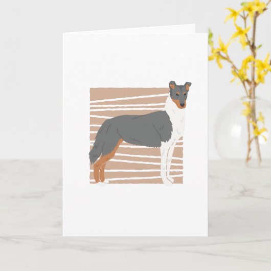 Smooth Collie Kaart (Gele Bloem)