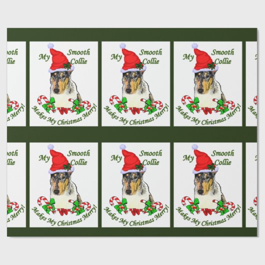 Smooth Collie kerst Cadeaupapier (Vlak)