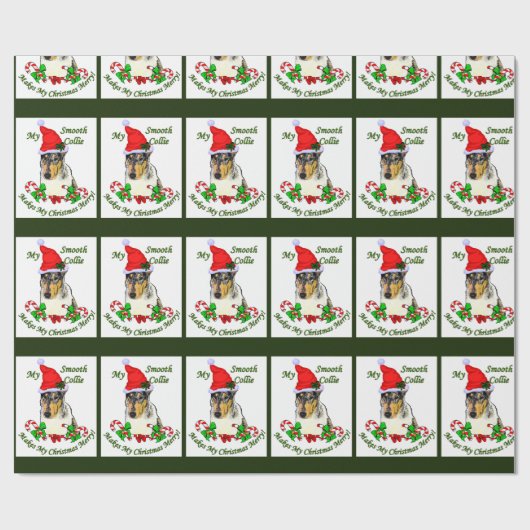 Smooth Collie kerst Cadeaupapier (Vlak)