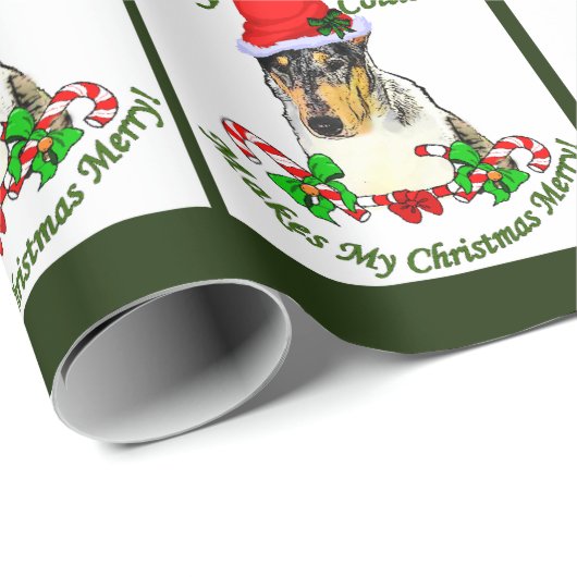 Smooth Collie kerst Cadeaupapier (Rol Hoek)