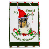 Smooth Collie kerst Medium Cadeauzakje (Voorkant)