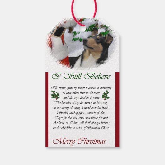 Smooth Collie Kerstmis Cadeaulabel (Achterkant)