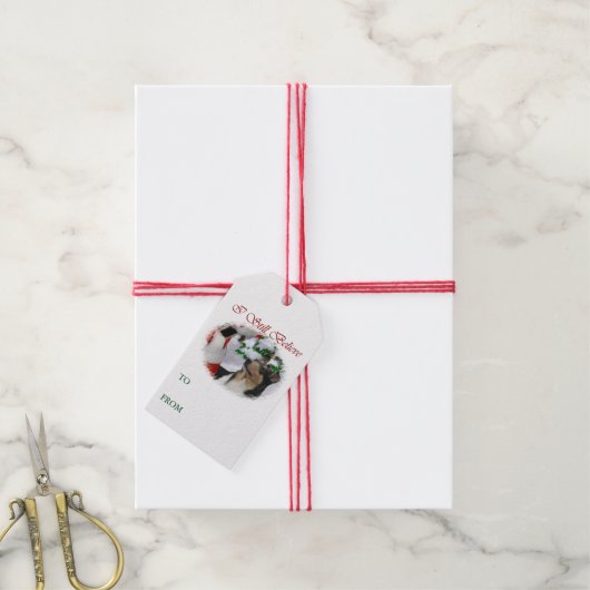 Smooth Collie Kerstmis Cadeaulabel (Met Touw)