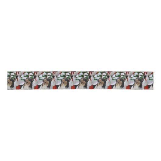 Smooth Collie Kerstmis Grosgrain Lint (Voorkant)