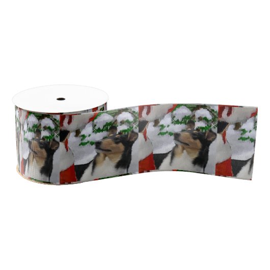 Smooth Collie Kerstmis Grosgrain Lint (Spoel)