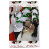 Smooth Collie Kerstmis Medium Cadeauzakje (Voorkant)