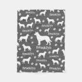 Smooth Collie Personalized Dog Blanket Dark Gray Fleece Deken (Voorkant)