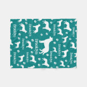 Smooth Collie Personalized Dog Blanket Deep Teal Fleece Deken (Voorkant (Horizontaal))