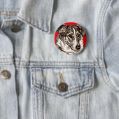 Smooth Collie Portrait Ronde Button 5,7 Cm (In situ)