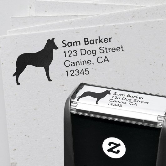 Smooth Collie Silhouette retouradres Zelfinktende Stempel