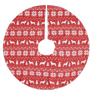 Smooth Collie Silhouettes kerstpatroonrood Kerstboom Rok