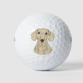 Smooth Cream Dachshund Golfballen (Voorkant)