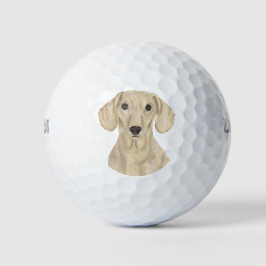 Smooth Cream Dachshund Golfballen (Voorkant)