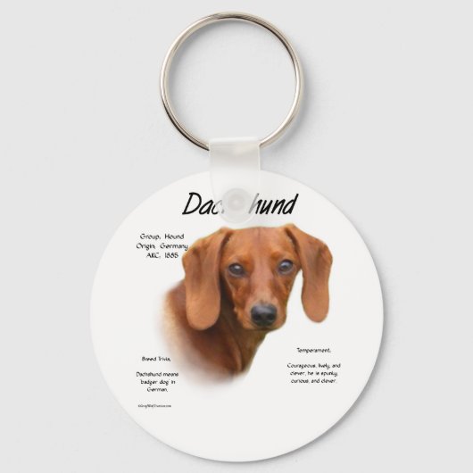 Smooth Dachshund Maak kennis met de Breed Sleutelh Sleutelhanger (Voorkant)
