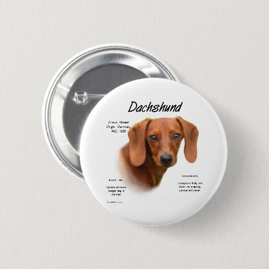 Smooth Dachshund Meet the Breed - Button (Voorkant /achterkant)
