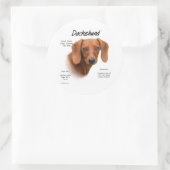 Smooth Dachshund Meet the Breed - Gepersonaliseerd Ronde Sticker (Tas)