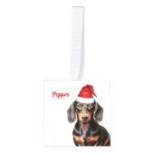 Smooth Dachshund Two Photo Christmas Holiday Decoratie (Voorkant)