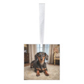 Smooth Dachshund Two Photo Christmas Holiday Decoratie (Rechts)