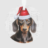 Smooth Dachshund with Name and Photo Christmas Ornament (achterkant)