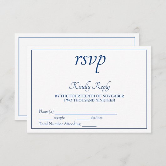 Smooth Elegance RSVP (Voorkant / Achterkant)