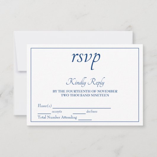 Smooth Elegance RSVP Kaartje (Voorkant)