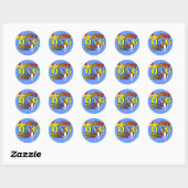 Smooth_Fox_Terrier_Agility Ronde Sticker (Vel)