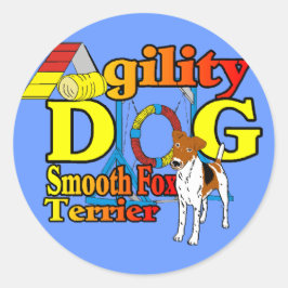 Smooth_Fox_Terrier_Agility Ronde Sticker