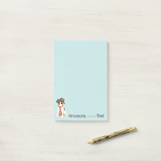 Smooth Fox Terrier Dad Post-it® Notes (Op bureau)