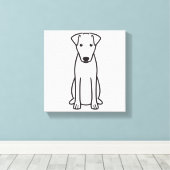 Smooth Fox Terrier Dog Cartoon Canvas Afdruk (Insitu (Houten vloer))
