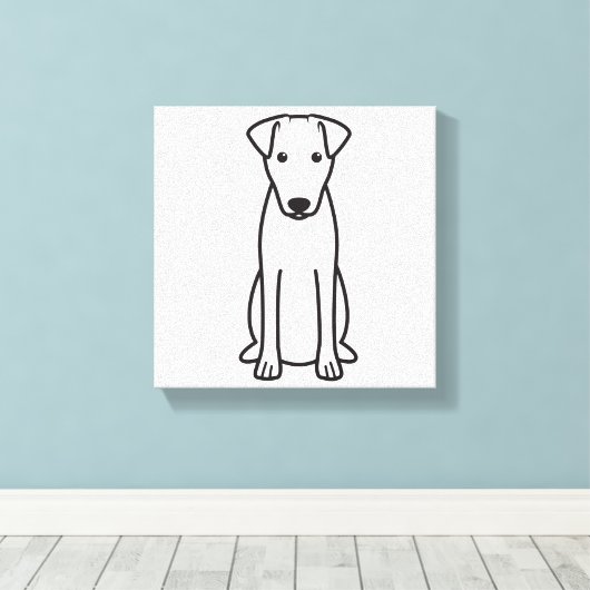 Smooth Fox Terrier Dog Cartoon Canvas Afdruk (Insitu (Houten vloer))