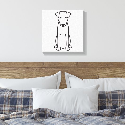 Smooth Fox Terrier Dog Cartoon Canvas Afdruk (Insitu (Slaapkamer))