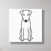 Smooth Fox Terrier Dog Cartoon Canvas Afdruk (Voorkant)