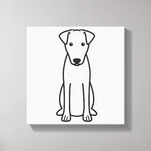 Smooth Fox Terrier Dog Cartoon Canvas Afdruk (Voorkant)
