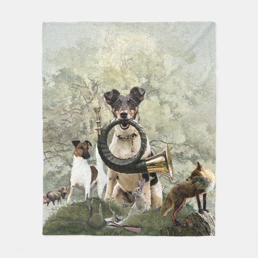 Smooth Fox Terrier Fleece Deken (Voorkant)