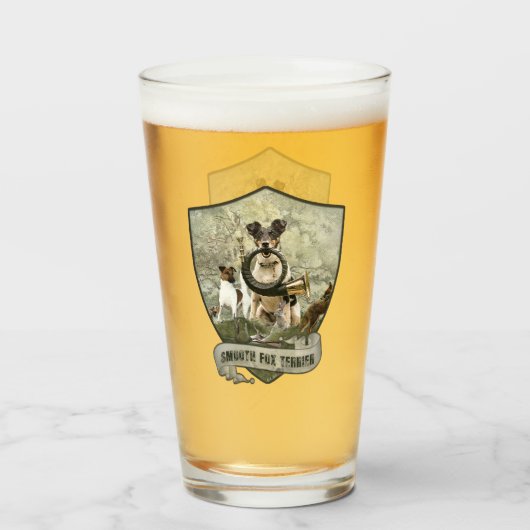 Smooth Fox Terrier Glas (Achterkant gevuld)
