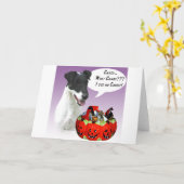 Smooth Fox Terrier Halloween Snoep Kaart (Gele Bloem)