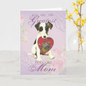 Smooth Fox Terrier Heart Mam Kaart (Gele Bloem)