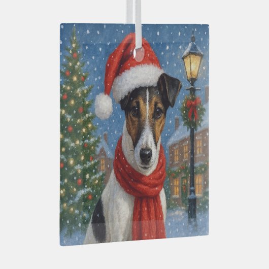 Smooth Fox Terrier Holiday  Glas Ornament (Voorkant Rechts)