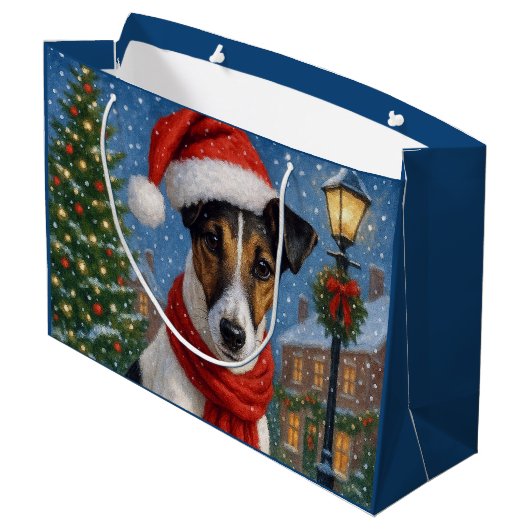 Smooth Fox Terrier Holiday  Groot Cadeauzakje (Achterkant Gekanteld)