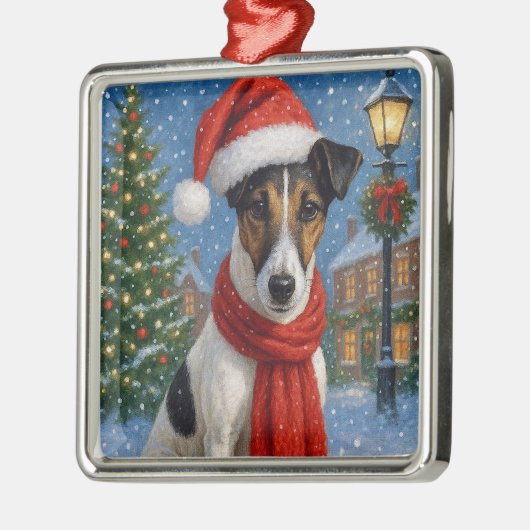 Smooth Fox Terrier Holiday  Metalen Ornament (Links)