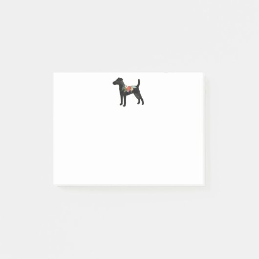 Smooth Fox Terrier Hondenras Boho Floral Post-it® Notes (Voorkant)
